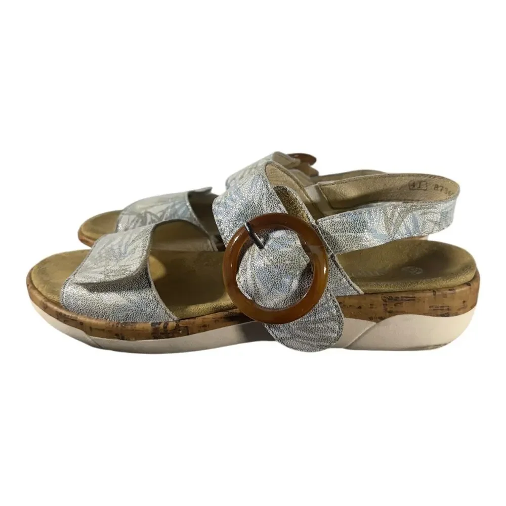 Remonte R6853-92 Touch Rip Tape Fasten Sandals Blue White Womens US 10-10.5 - Picture 5 of 9